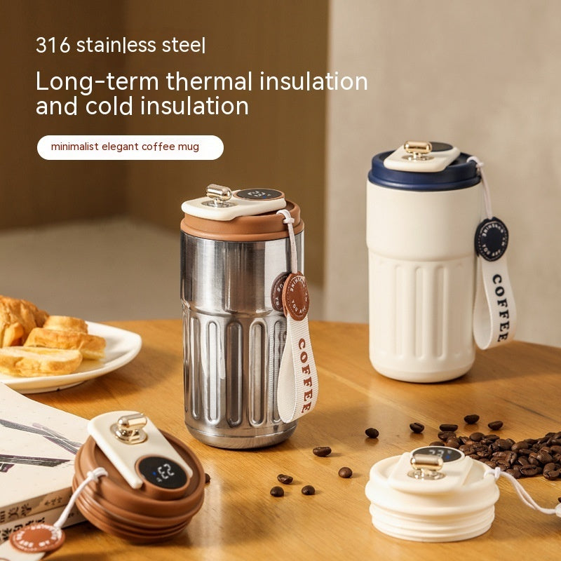Smart Digital Thermal Bottle – Stainless Steel Insulated Mug with LED Temperature Display (450ml)