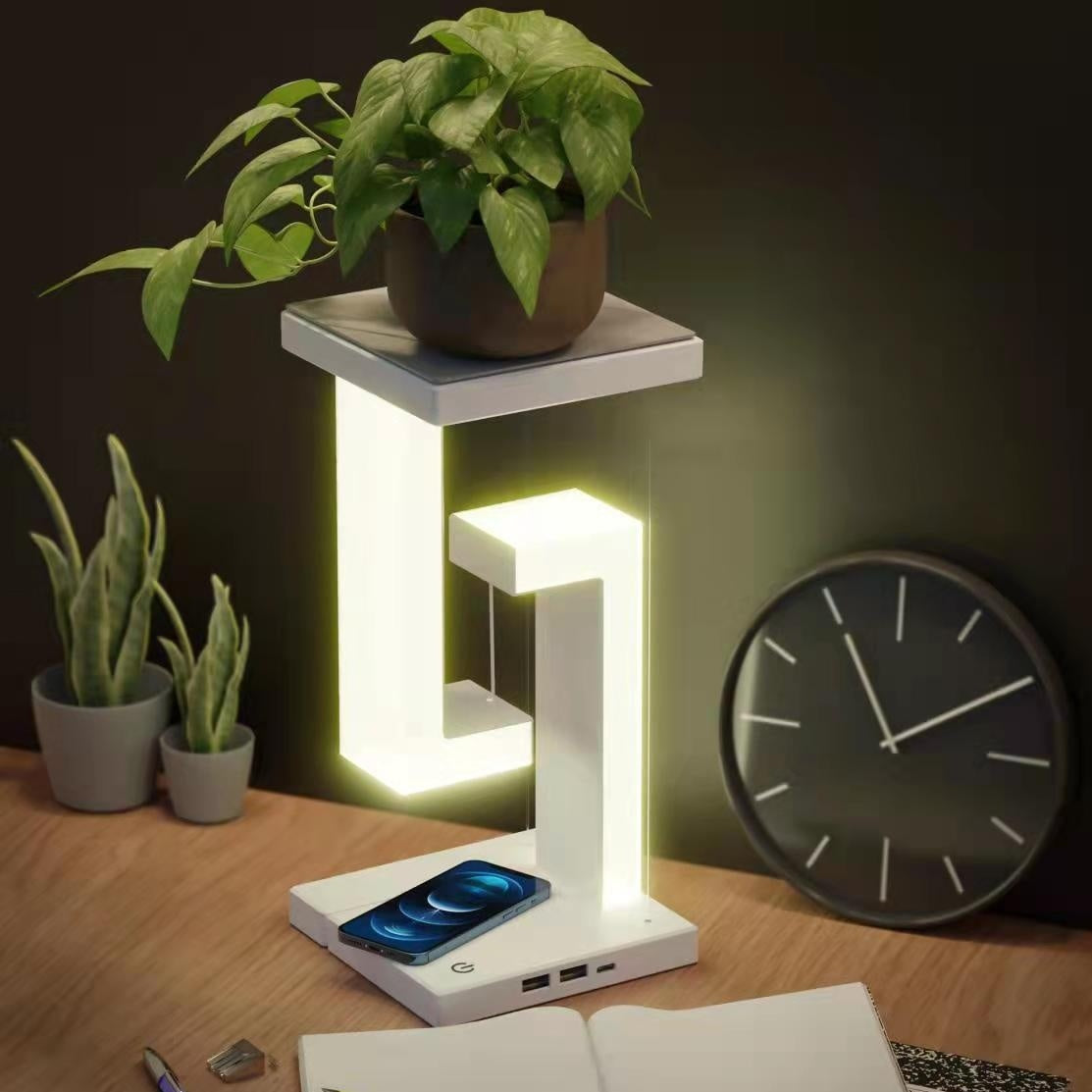 Wireless Charging Balance Lamp – Floating Suspension Smart Table Lamp for Home & Bedroom