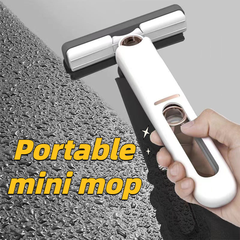 Portable Mini Cleaning Mop – Hand-Free Absorbent Multifunctional Sponge Mop for Home, Kitchen & Car