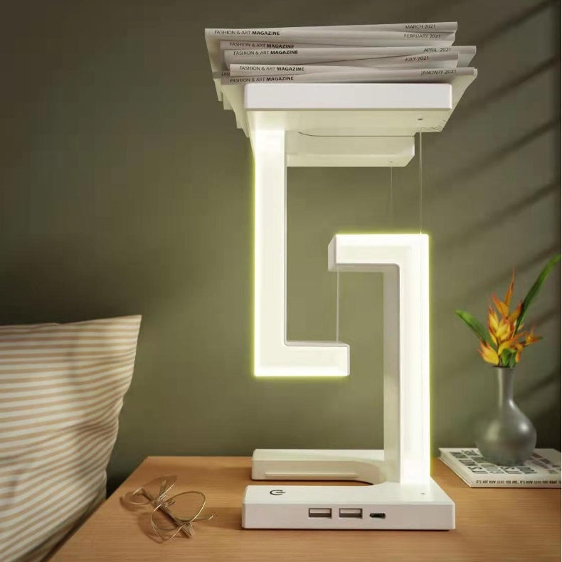 Wireless Charging Balance Lamp – Floating Suspension Smart Table Lamp for Home & Bedroom