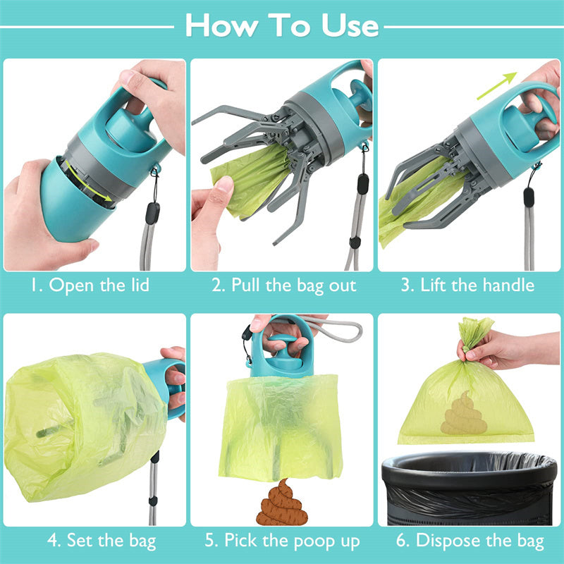 Portable Lightweight Dog Pooper Scooper with Bag Dispenser