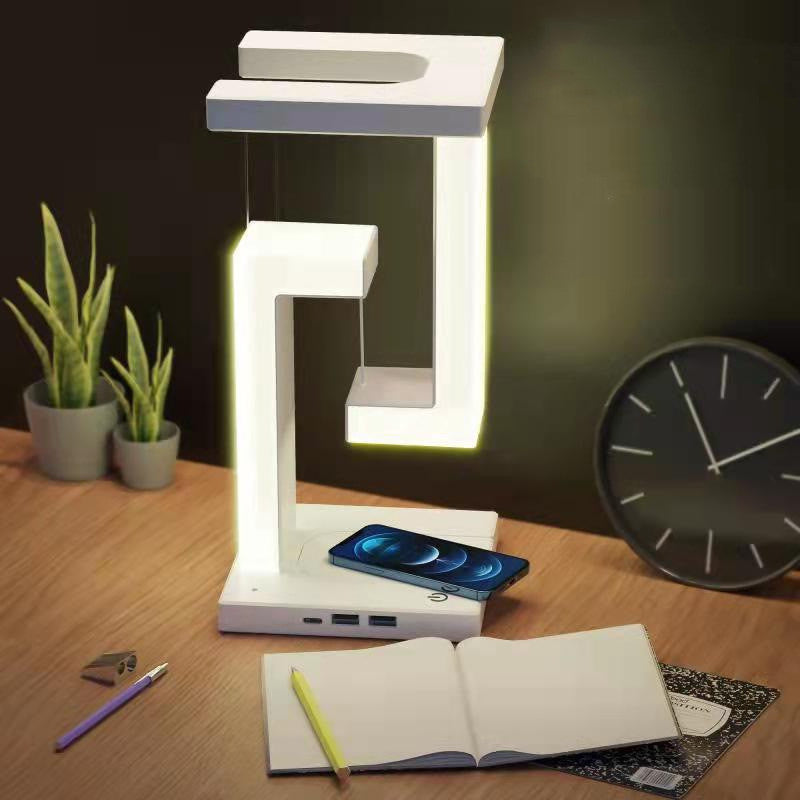 Wireless Charging Balance Lamp – Floating Suspension Smart Table Lamp for Home & Bedroom